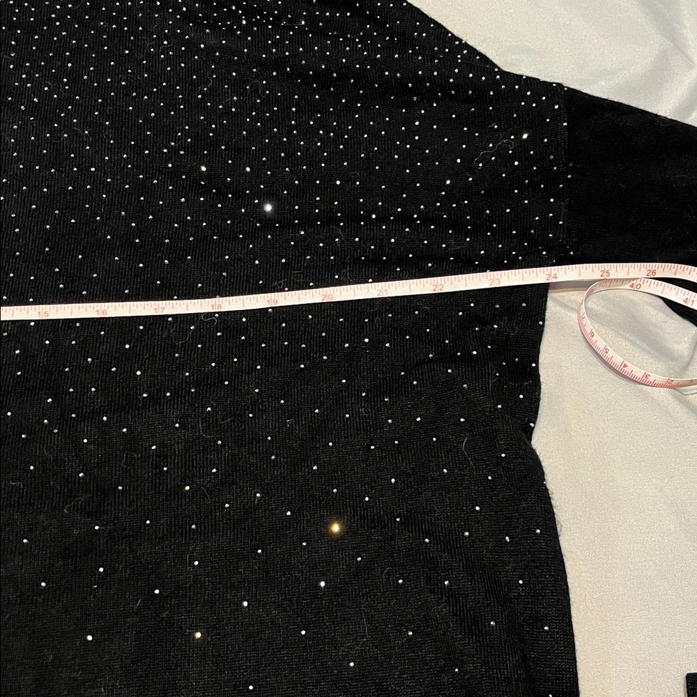 Liz Claiborne Black Top with Silver sparkling Accents - Picture 3 of 4